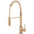 Pioneer Single Handle Pre-Rinse Spring Pull-Down Kitchen Faucet in PVD Brushed Gold 2MT280-BG